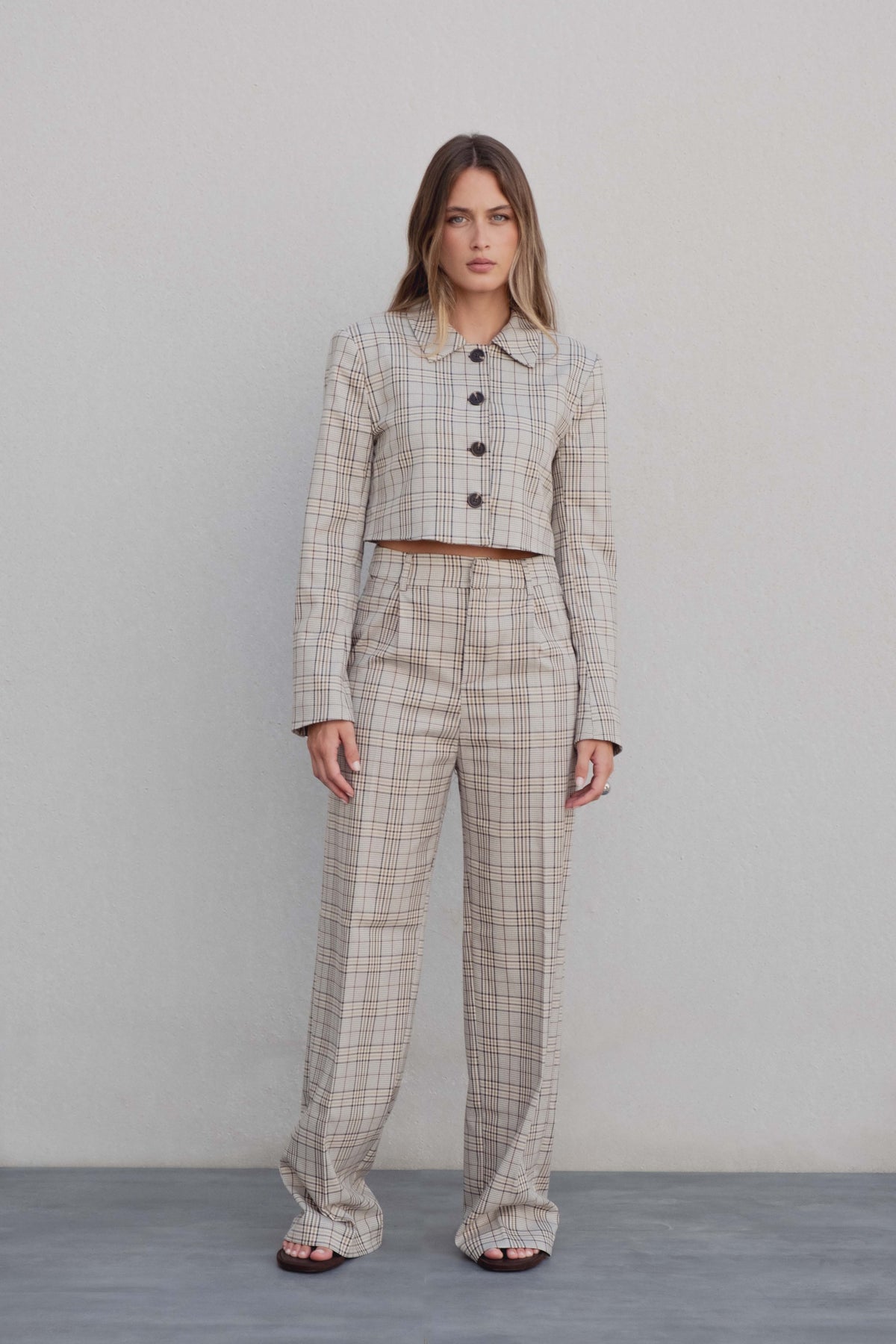 Chaqueta Debora corta de cuadros