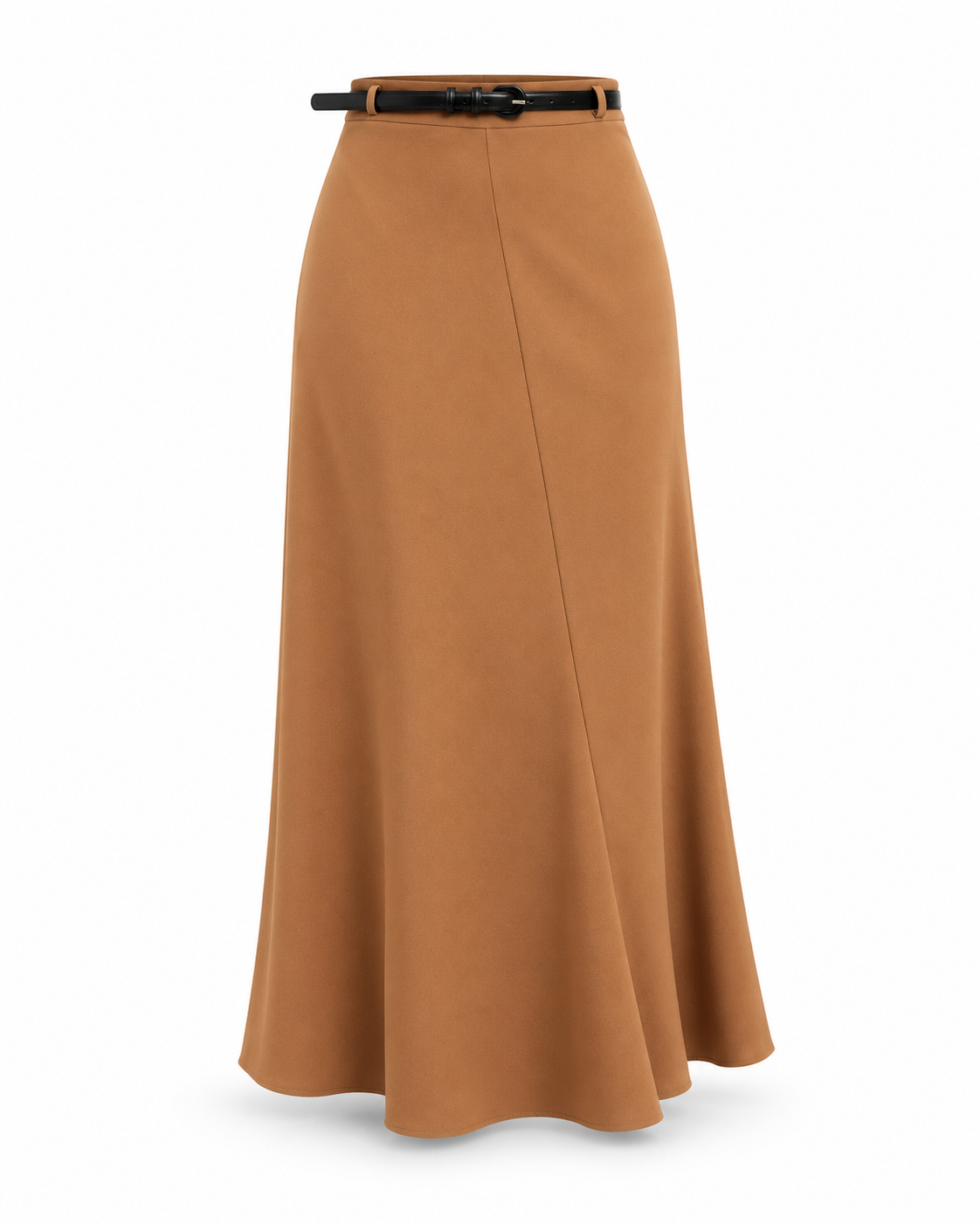 FALDA MIDI CON CINTURÓN BEIGE Anna Verona - imagen 2