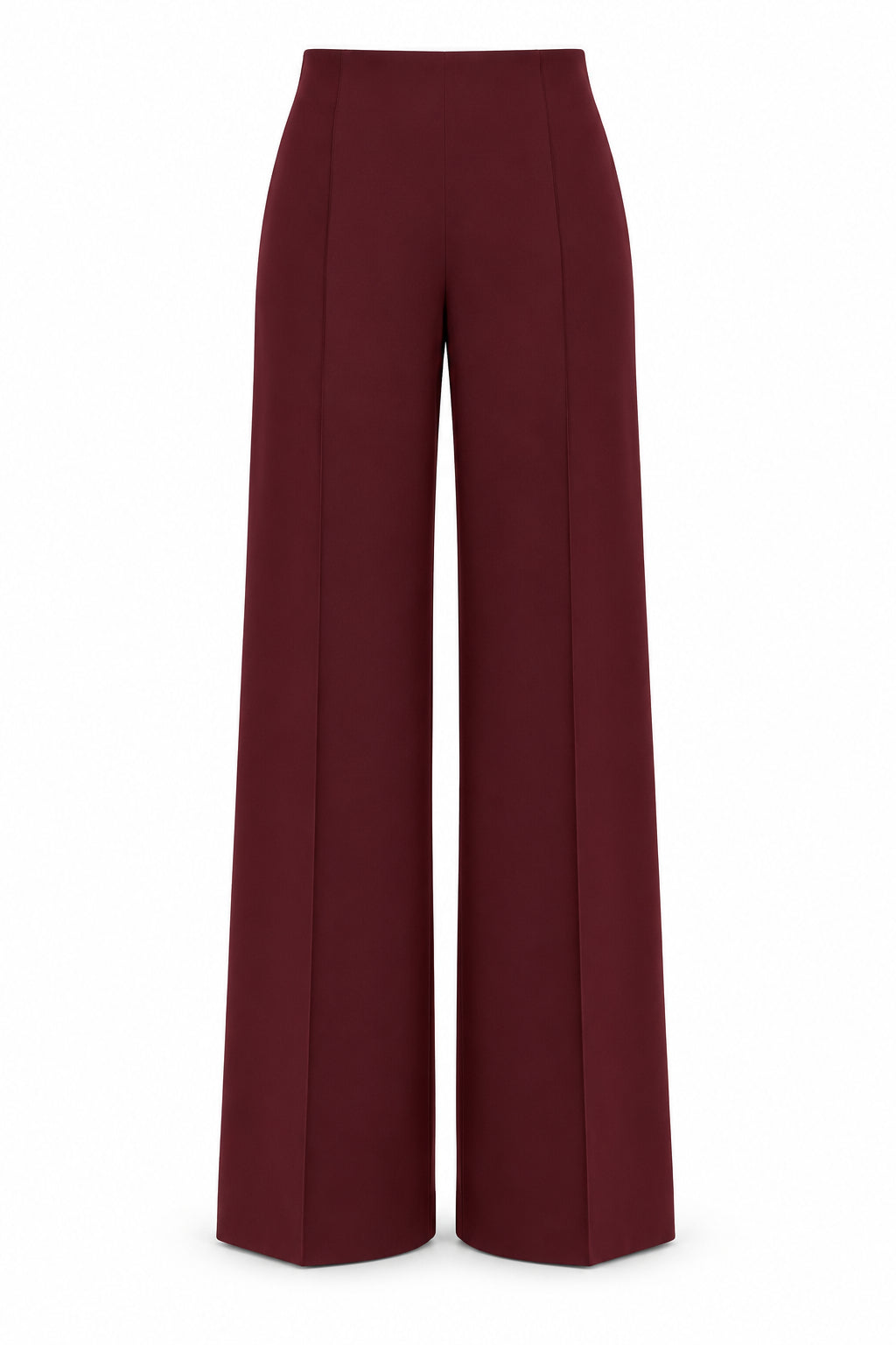Pantalón fluido burdeos — producto aislado sobre fondo blanco