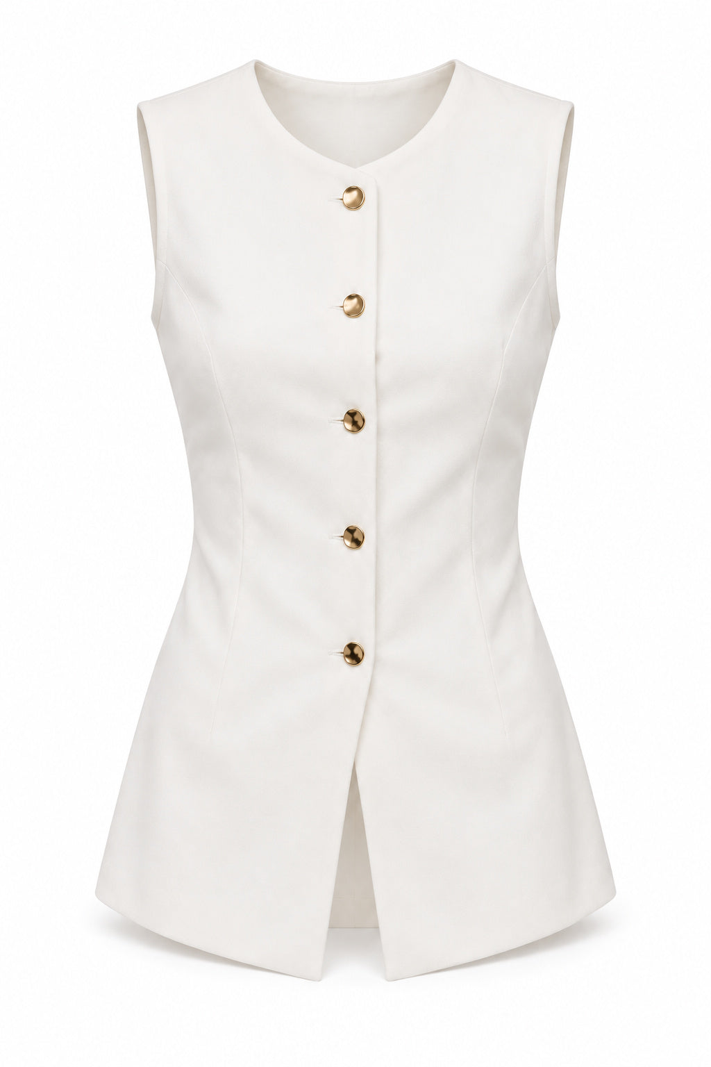 TOP CHALECO ABOTONADO crudo — producto aislado fondo blanco