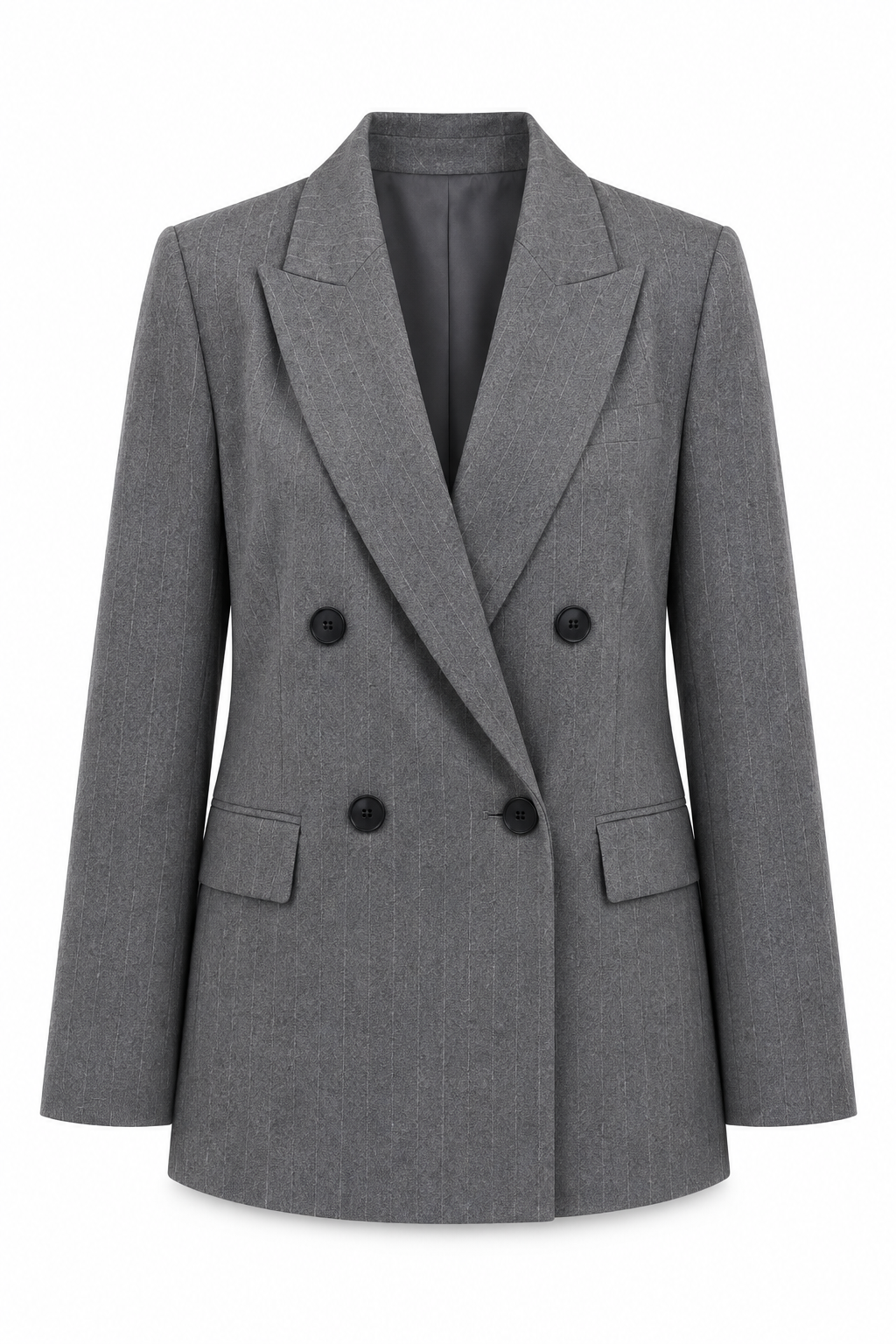 Blazer de raya diplomática — Anna Verona — producto aislado sobre blanco — Gris