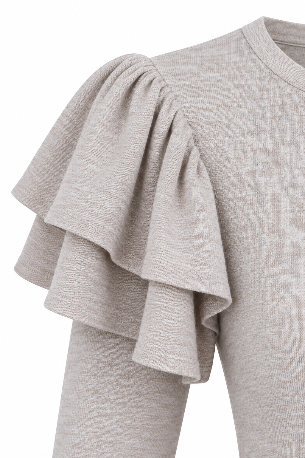 Camiseta Livia con volantes — detalle de confección