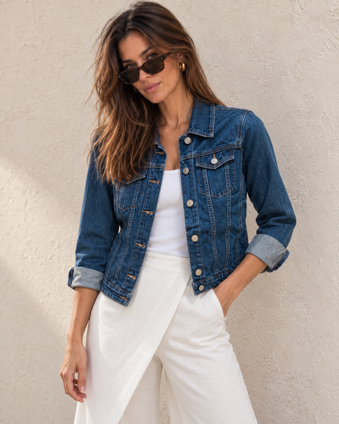 Cazadora denim de Anna Verona, detalle