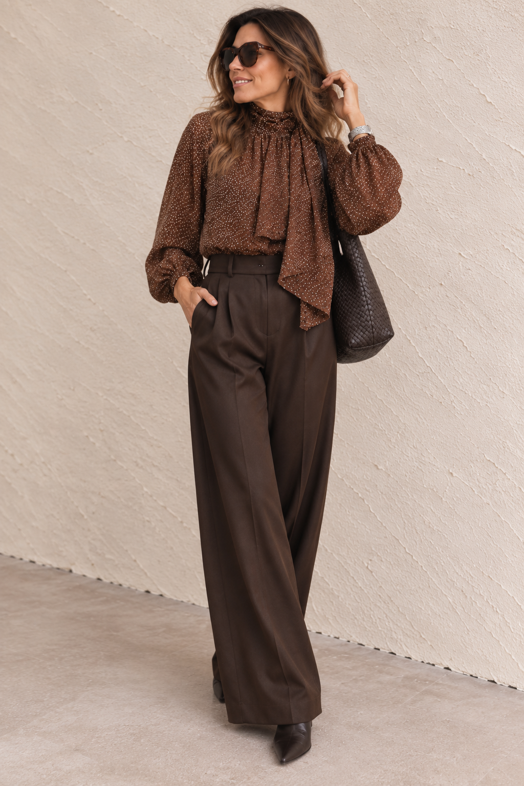 Blusa Teresa de lunares con lazo