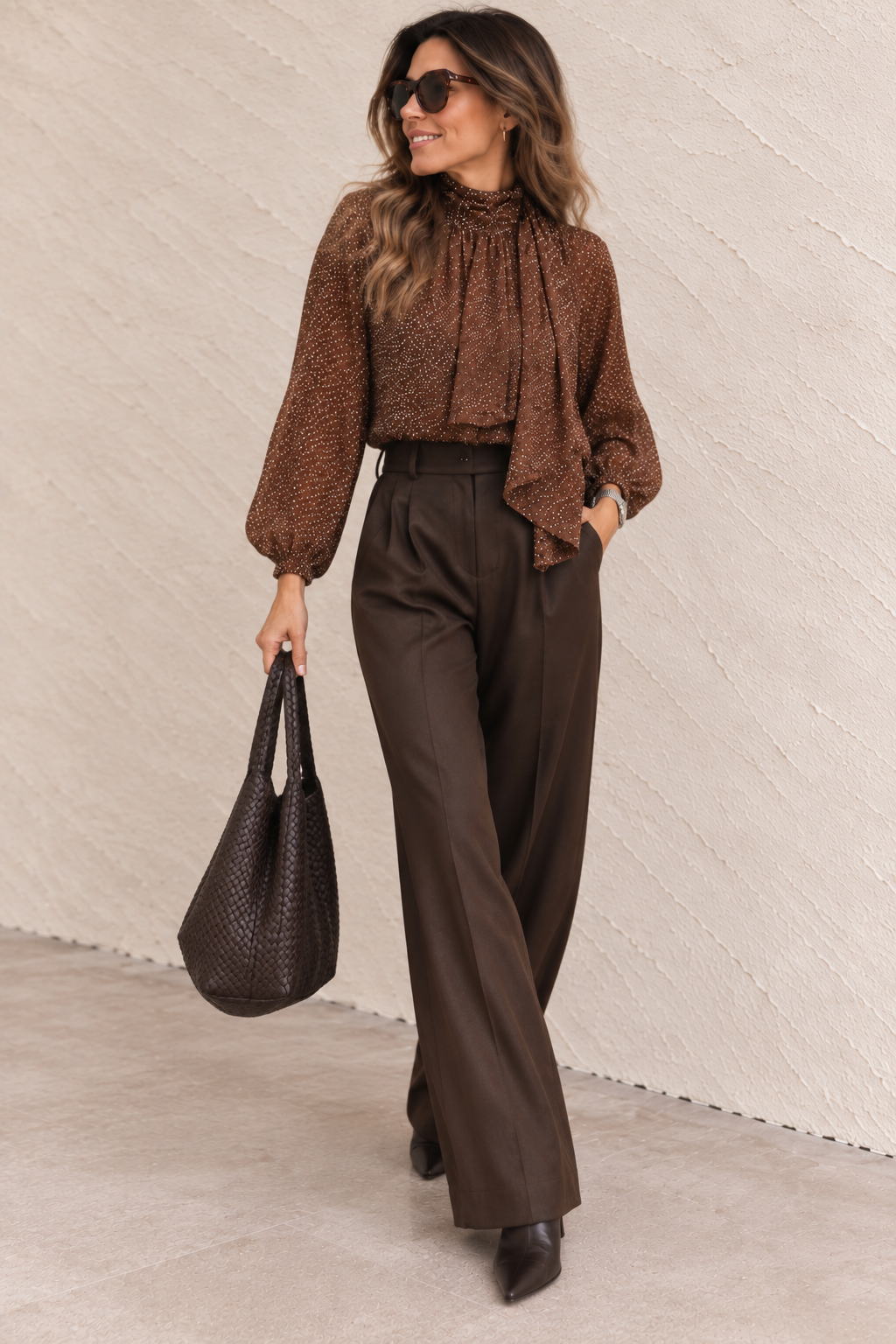 Blusa Teresa de lunares con lazo