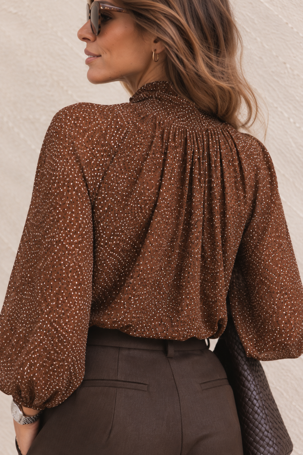 Blusa Teresa de lunares con lazo