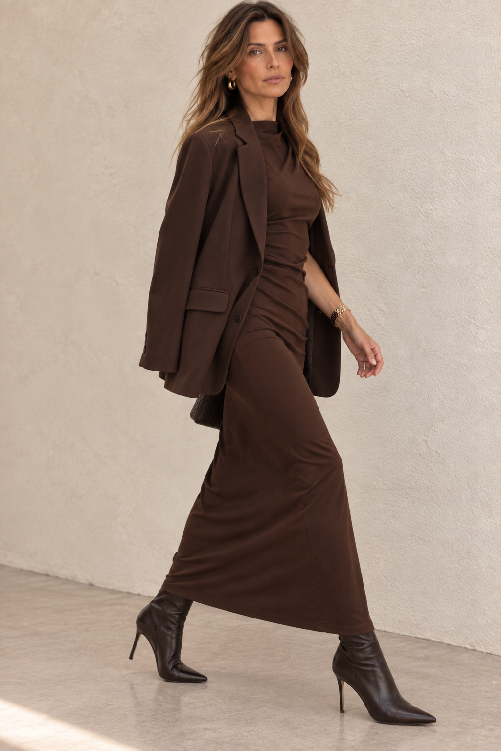 Vestido Serena midi drapeado