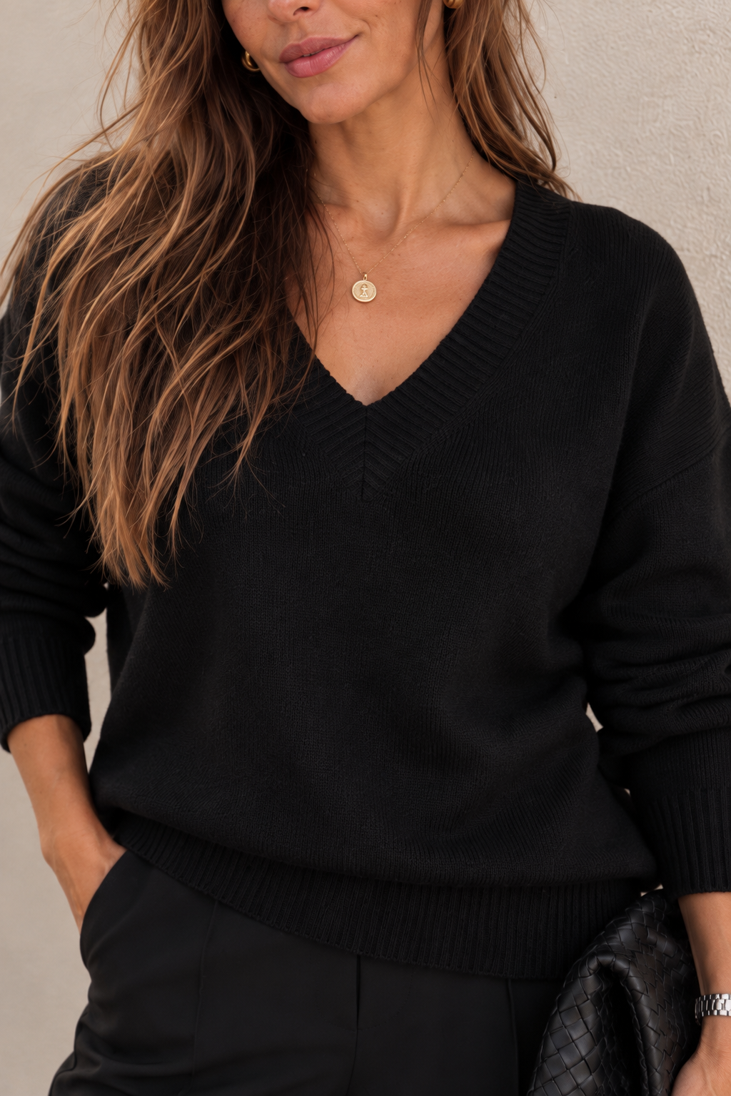 Jersey Grazia oversize de escote pico