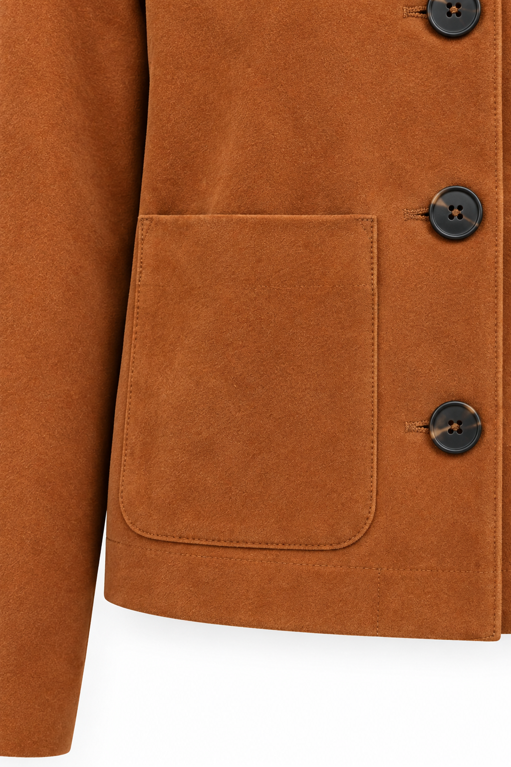 Anna Verona — chaqueta-corta-ante, detalle de confección