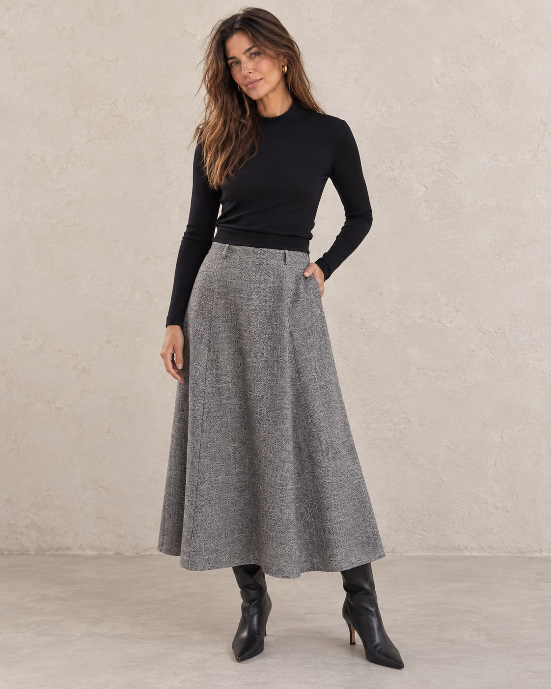 FALDA MIDI ESTRUCTURA Anna Verona - imagen 1