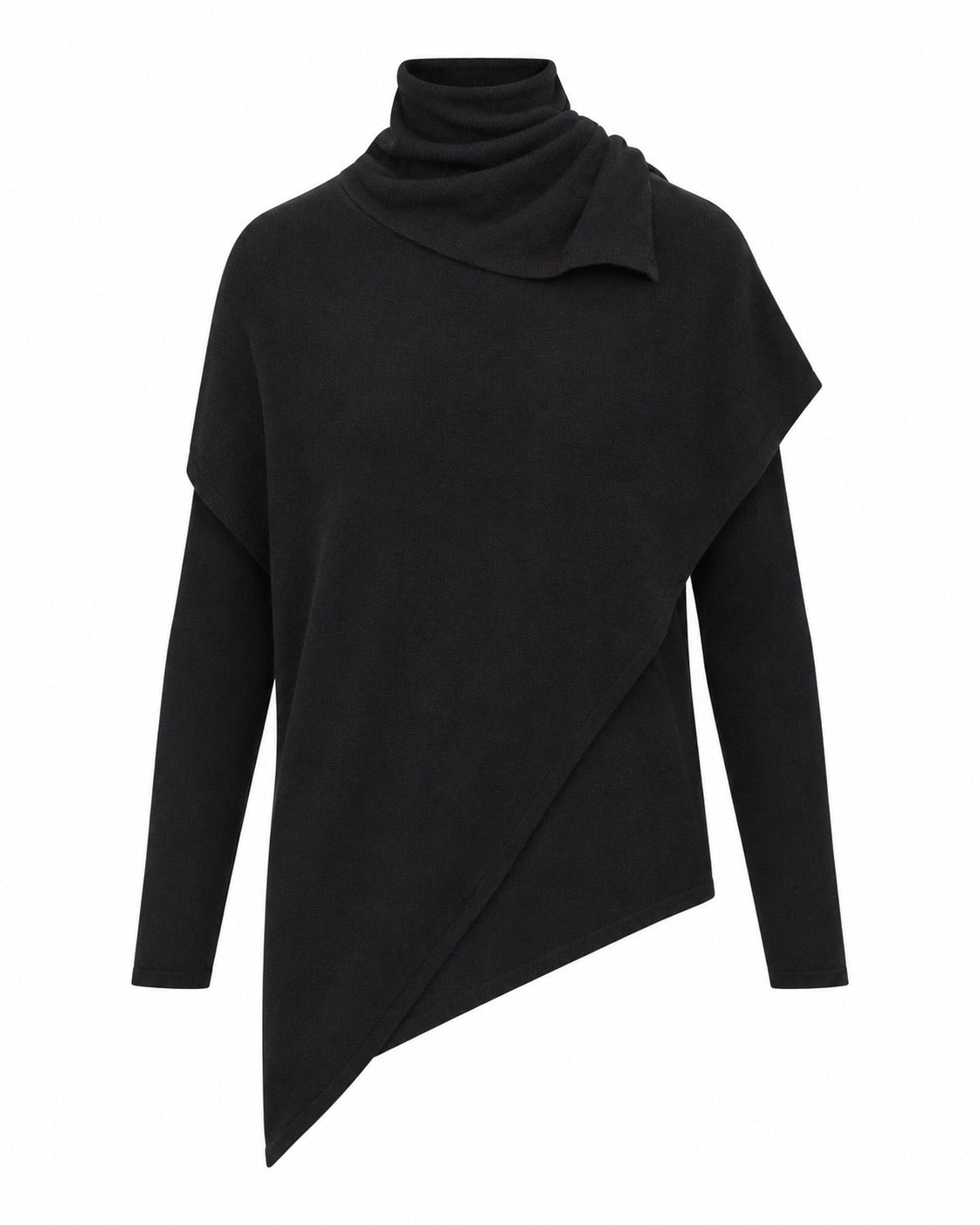jersey efecto capa negro producto aislado sobre fondo blanco