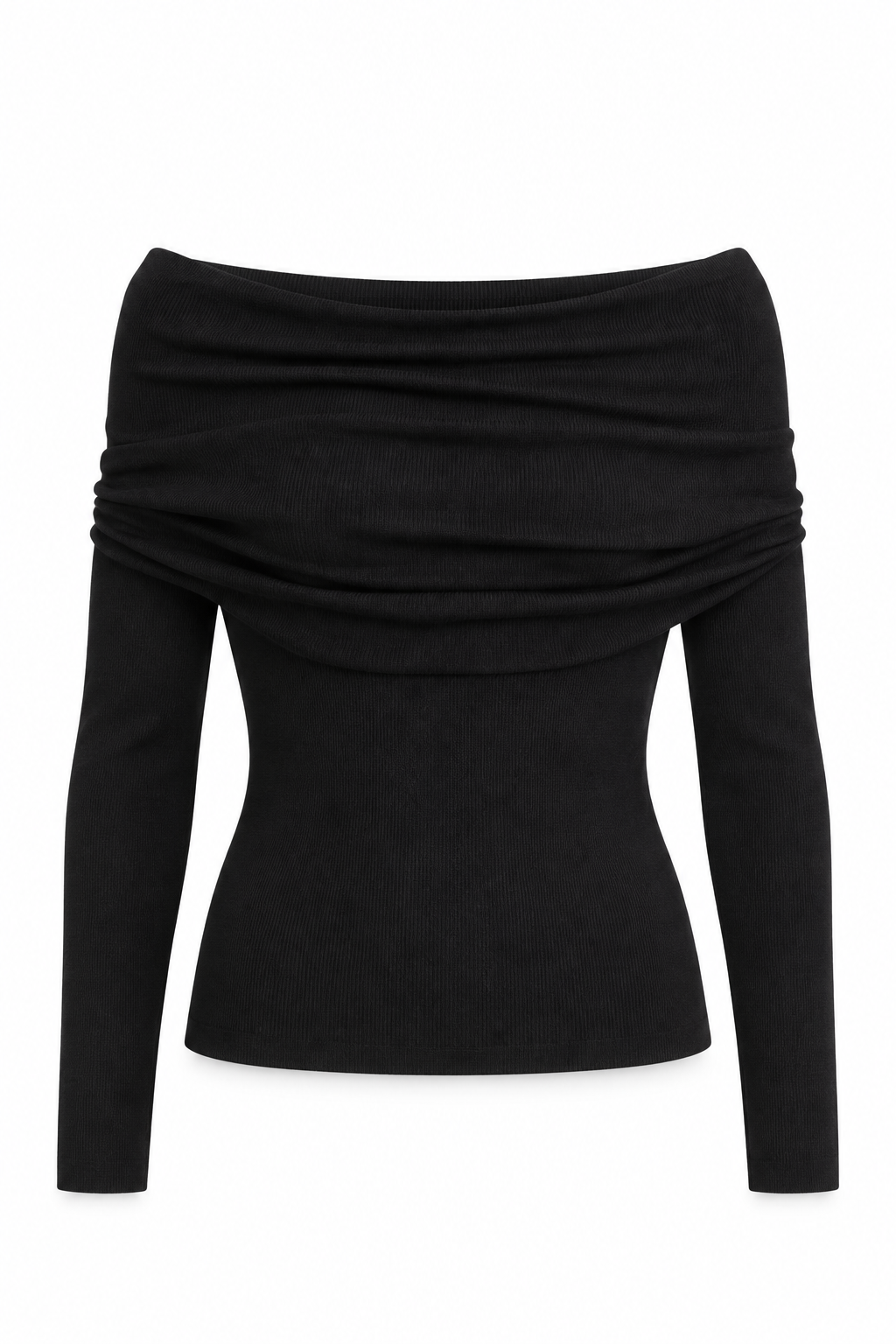 Jersey de punto con hombros descubiertos — producto sobre fondo blanco