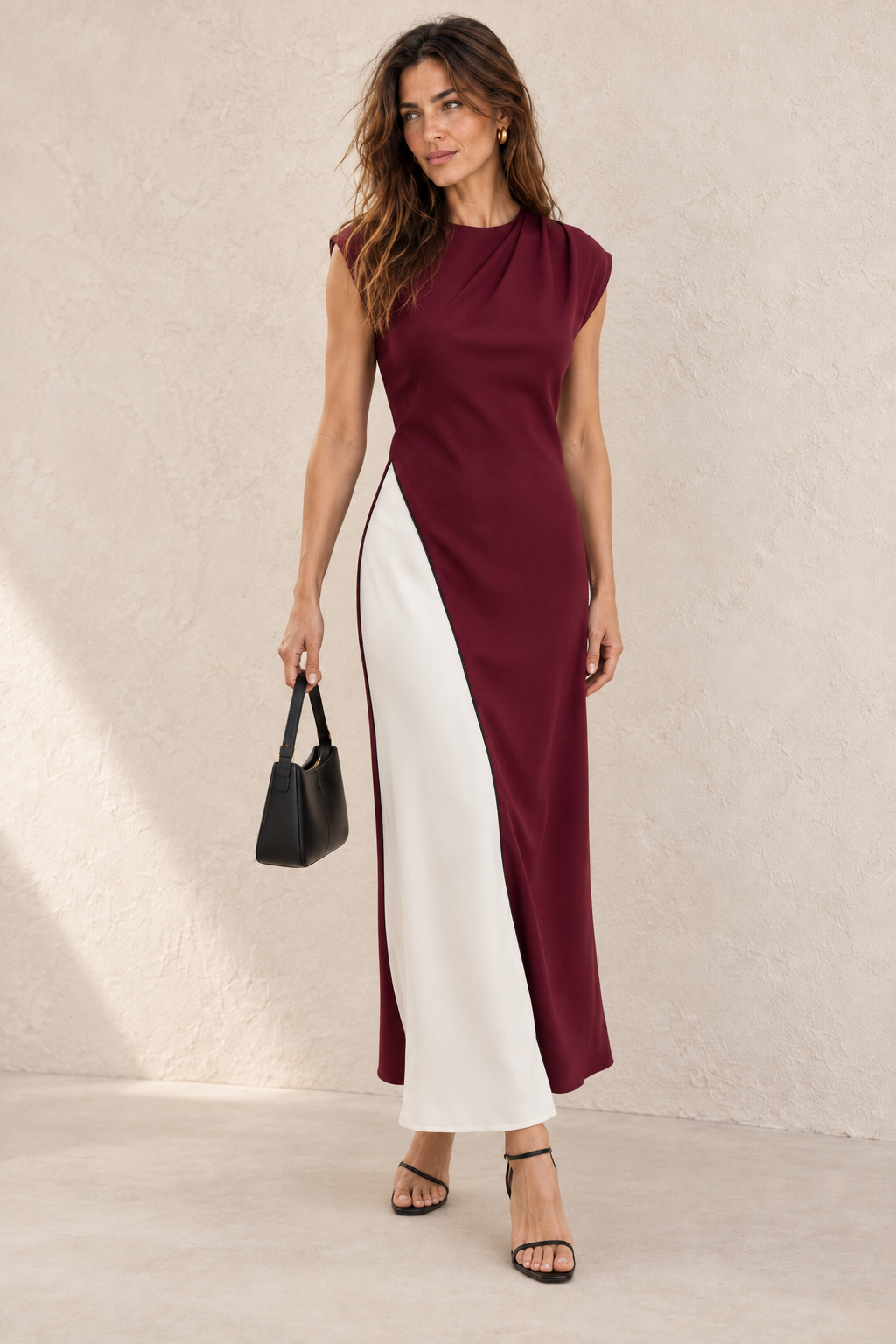 VESTIDO MIDI COMBINADO — Anna Verona — estilismo