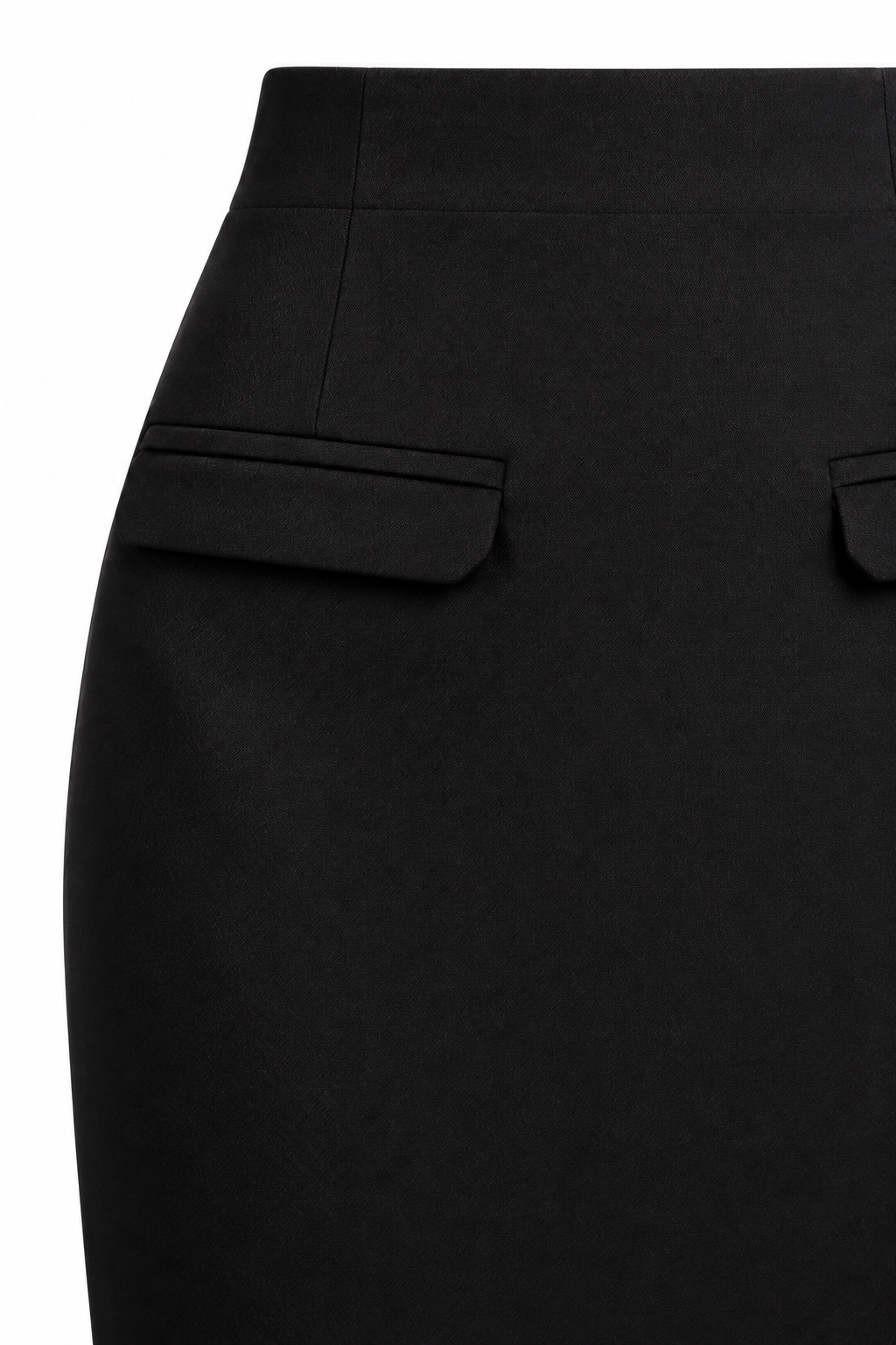 FALDA MIDI ABERTURA TRASERA — detalle de confección