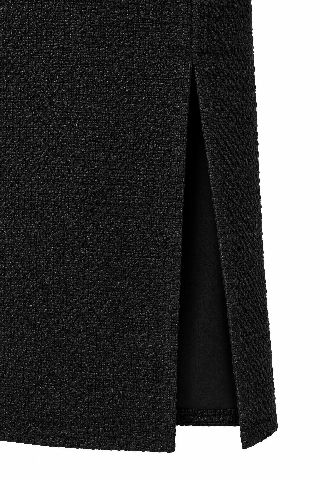 FALDA MIDI TEXTURA — detalle de confección