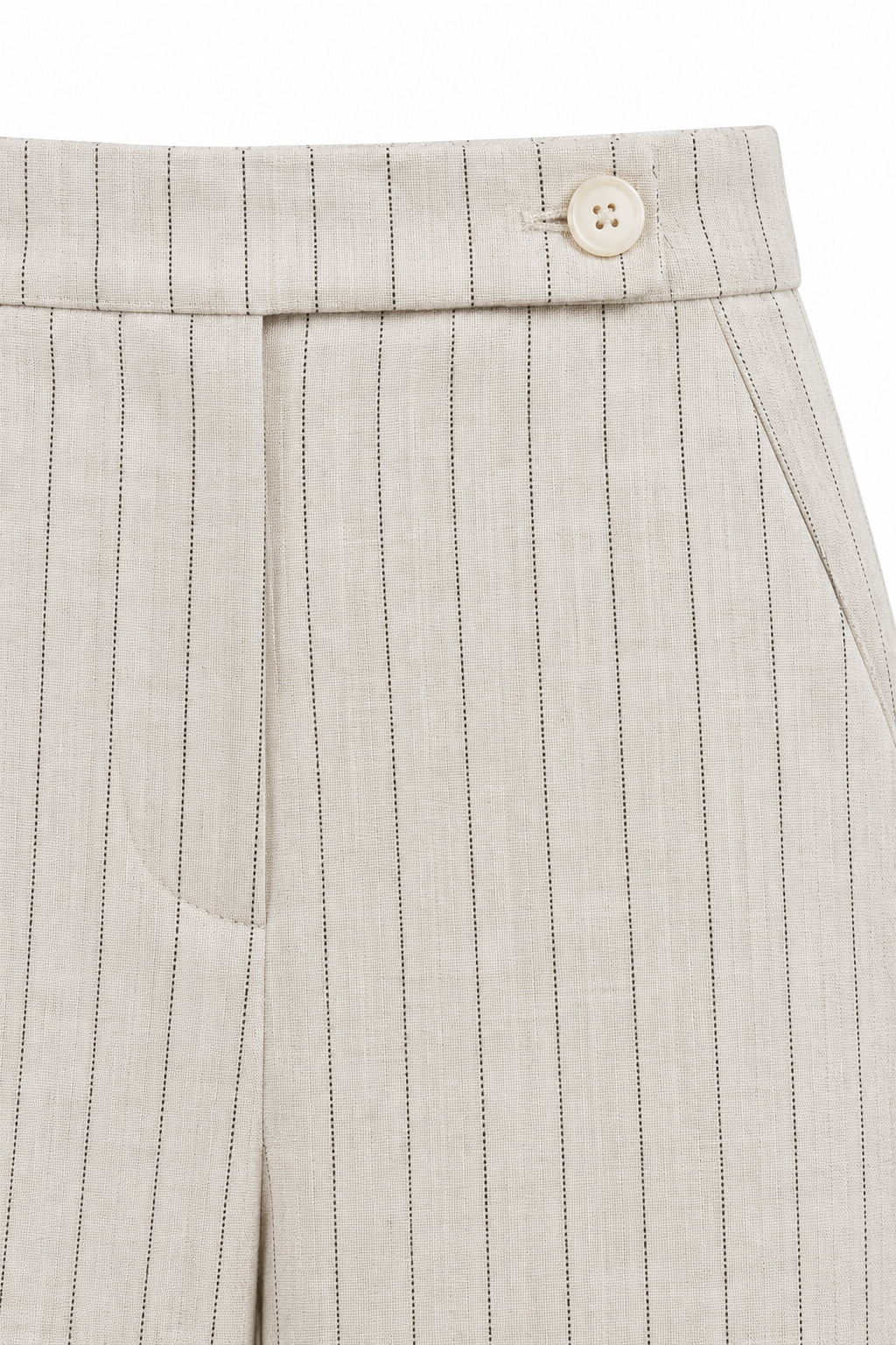 PANTALÓN LINO RAYA DIPLOMÁTICA — detalle de confección